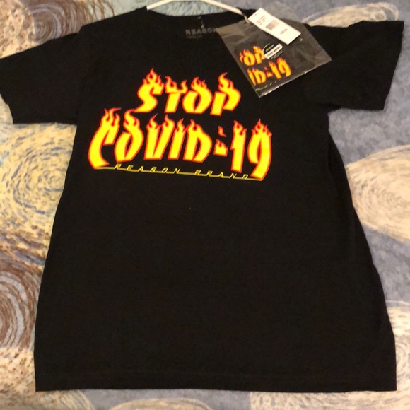 REASON BRAND Stop COVID-19 T Shirt&Mask - Picture 1 of 6